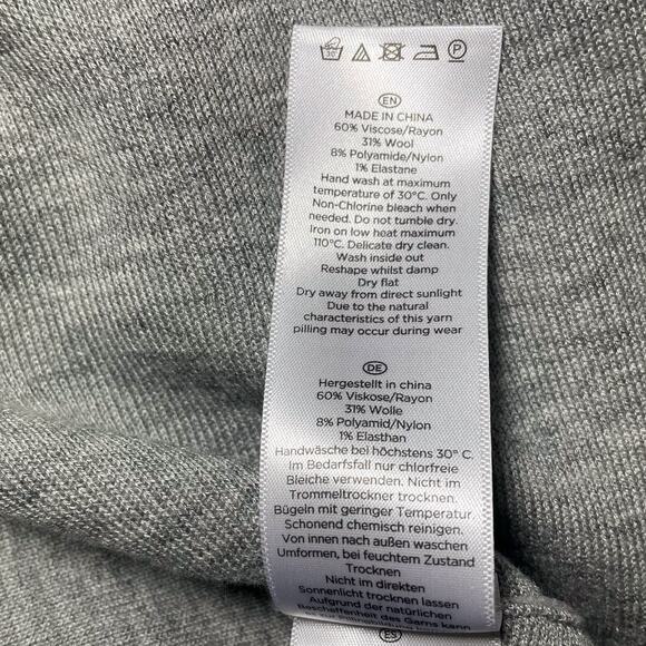 Hobbs London Long Sleeve Top Bell Sleeves Flared Hem Gray Viscose Wool - Size XS - Picture 6 of 8